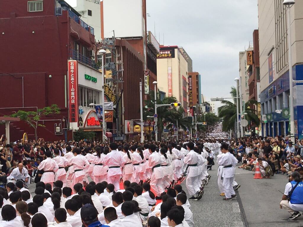 Karate day event at Kokusai Street